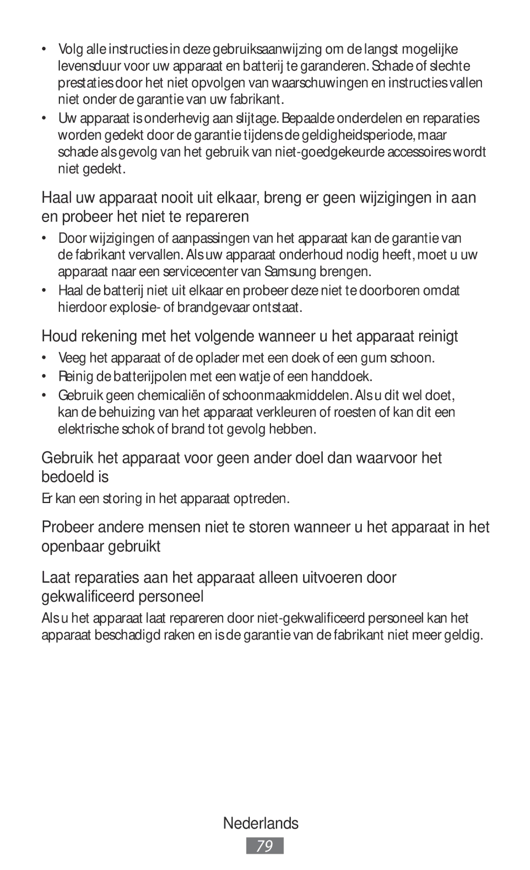 Samsung BHM7100EBECEUR manual Er kan een storing in het apparaat optreden 