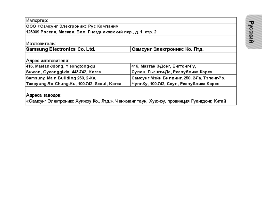 Samsung BHS3000EBRCSER, BHS3000EBECSEB manual Самсунг Электроникс Ко. Лтд 