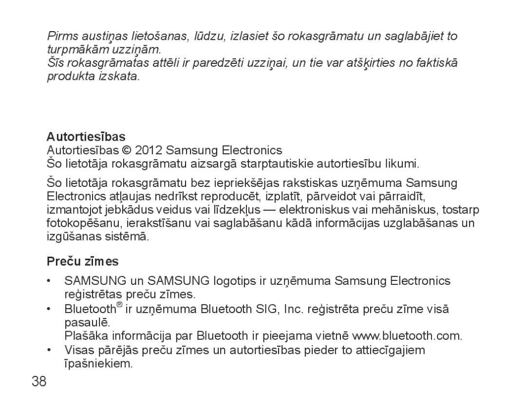 Samsung BHS3000EBECSEB, BHS3000EBRCSER manual Autortiesības, Preču zīmes 