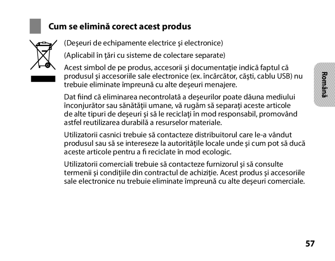 Samsung BHS3000EMECXEH, BHS3000EBECXEF, BHS3000EMECXET, BHS3000EBECXET, BHS3000EPECXET Cum se elimină corect acest produs 