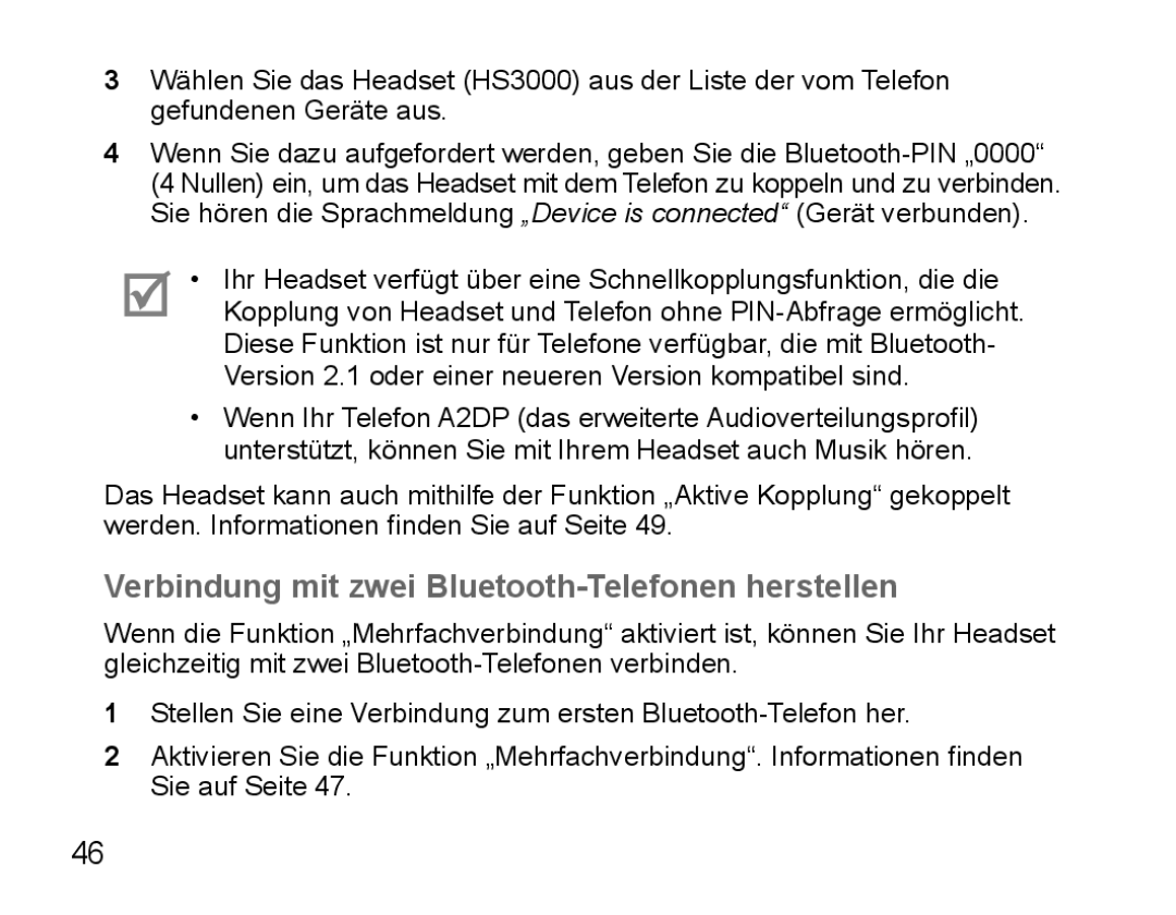 Samsung BHS3000EBECEUR, BHS3000EBECXEF, BHS3000EMECXET, BHS3000EBECXET Verbindung mit zwei Bluetooth-Telefonen herstellen 