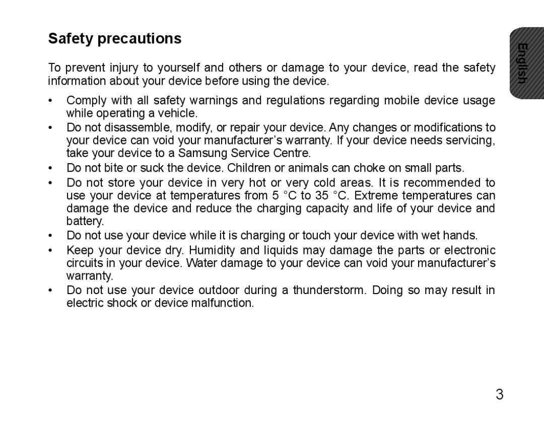 Samsung BHS3000EBECFOP, BHS3000EBECXEF, BHS3000EMECXET, BHS3000EBECXET, BHS3000EPECXET, BHS3000EBLCFOP manual Safety precautions 