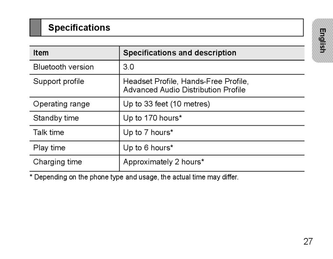 Samsung BHS3000EPECEUR, BHS3000EBECXEF, BHS3000EMECXET, BHS3000EBECXET, BHS3000EPECXET Specifications and description 