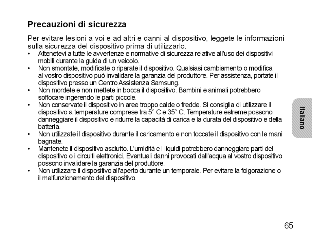 Samsung BHS3000EBRCSER, BHS3000EBECXEF, BHS3000EMECXET, BHS3000EBECXET, BHS3000EPECXET manual Precauzioni di sicurezza 