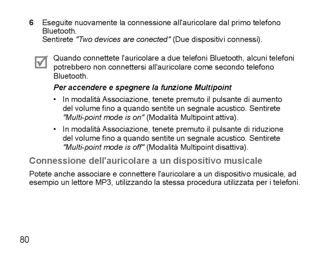 Samsung BHS3000EBECEUR, BHS3000EBECXEF, BHS3000EMECXET, BHS3000EBECXET Connessione dellauricolare a un dispositivo musicale 