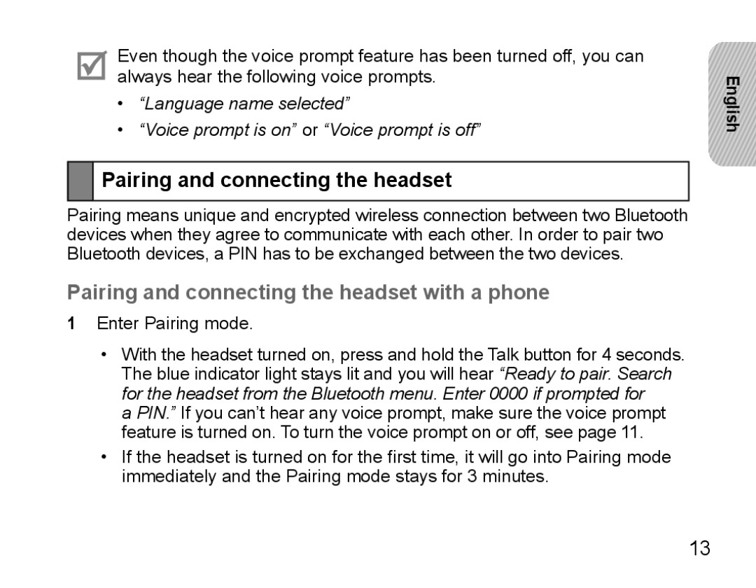 Samsung BHS3000EBECILO, BHS3000EBECXEF, BHS3000EMECXET, BHS3000EBECXET Pairing and connecting the headset with a phone 