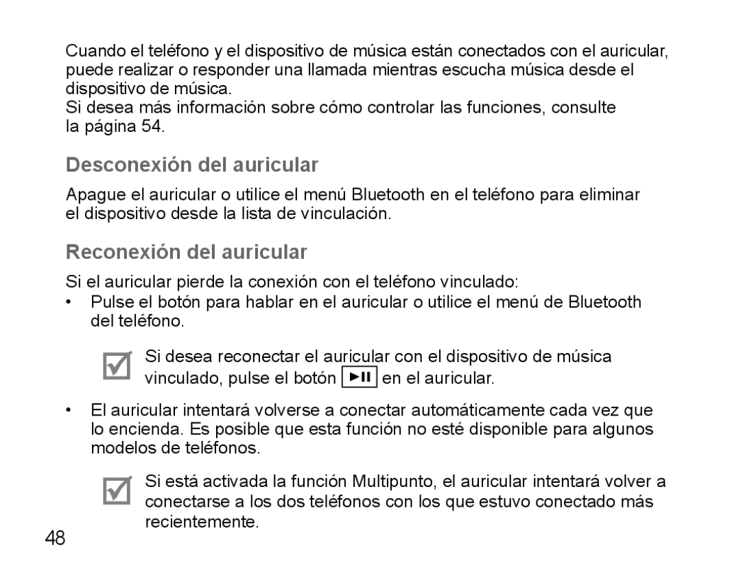 Samsung BHS3000EBRCSER, BHS3000EBECXEF, BHS3000EMECXET, BHS3000EBECXET Desconexión del auricular, Reconexión del auricular 