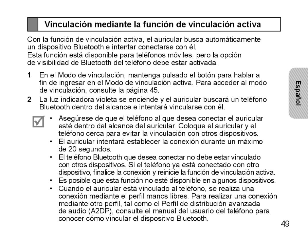 Samsung BHS3000EBECXEF, BHS3000EMECXET, BHS3000EBECXET, BHS3000EPECXET Vinculación mediante la función de vinculación activa 