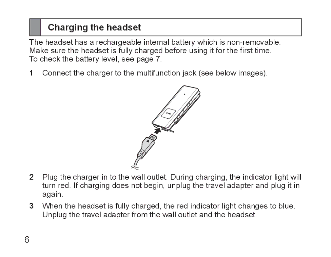 Samsung BHS3000EMECXEH, BHS3000EBECXEF, BHS3000EMECXET, BHS3000EBECXET, BHS3000EPECXET, BHS3000EBLCFOP Charging the headset 