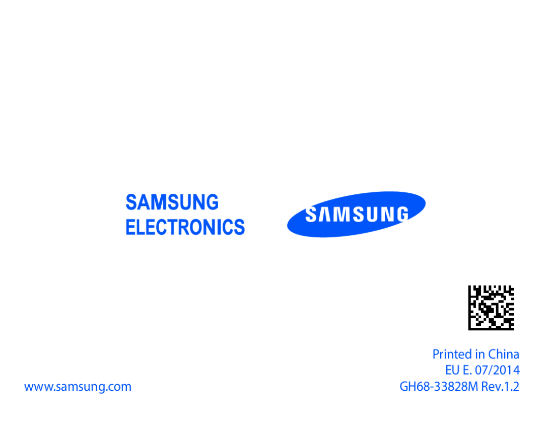 Samsung BHS3000EMECXET, BHS3000EBECXEF, BHS3000EBECXET, BHS3000EPECXET Printed in China, EU E. 07/2014, GH68-33828M Rev.1.2 