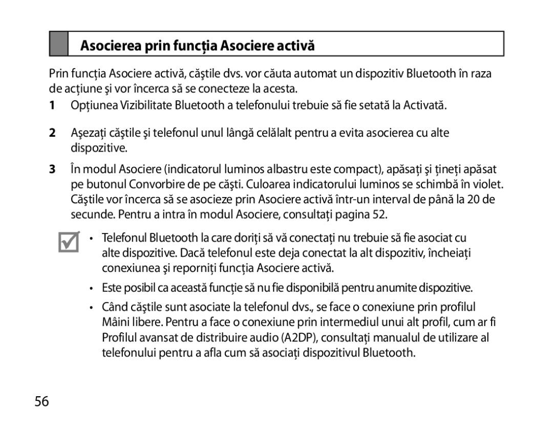 Samsung BHS6000EBECCRO, BHS6000EBECXEF, BHS6000EBECFOP, BHS6000EBECXEH, BHS6000EBECXEE Asocierea prin funcţia Asociere activă 