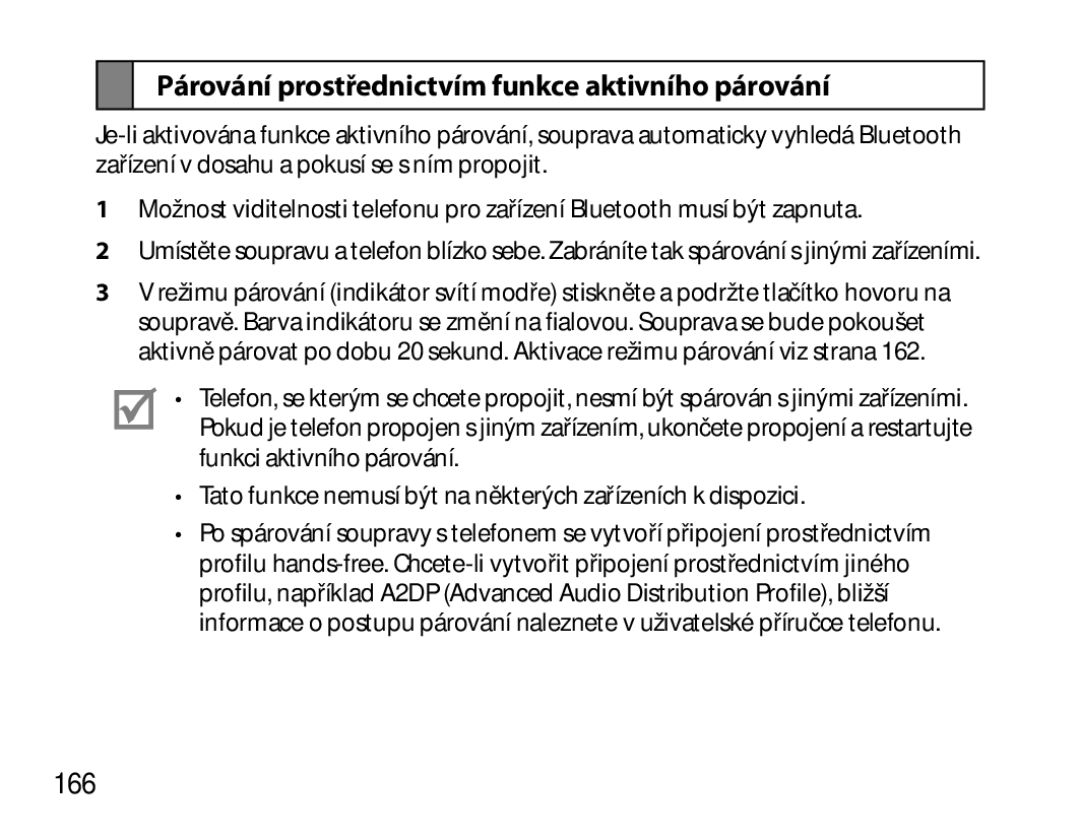 Samsung BHS6000EBECXEF, BHS6000EBECFOP, BHS6000EBECCRO manual Párování prostřednictvím funkce aktivního párování, 166 