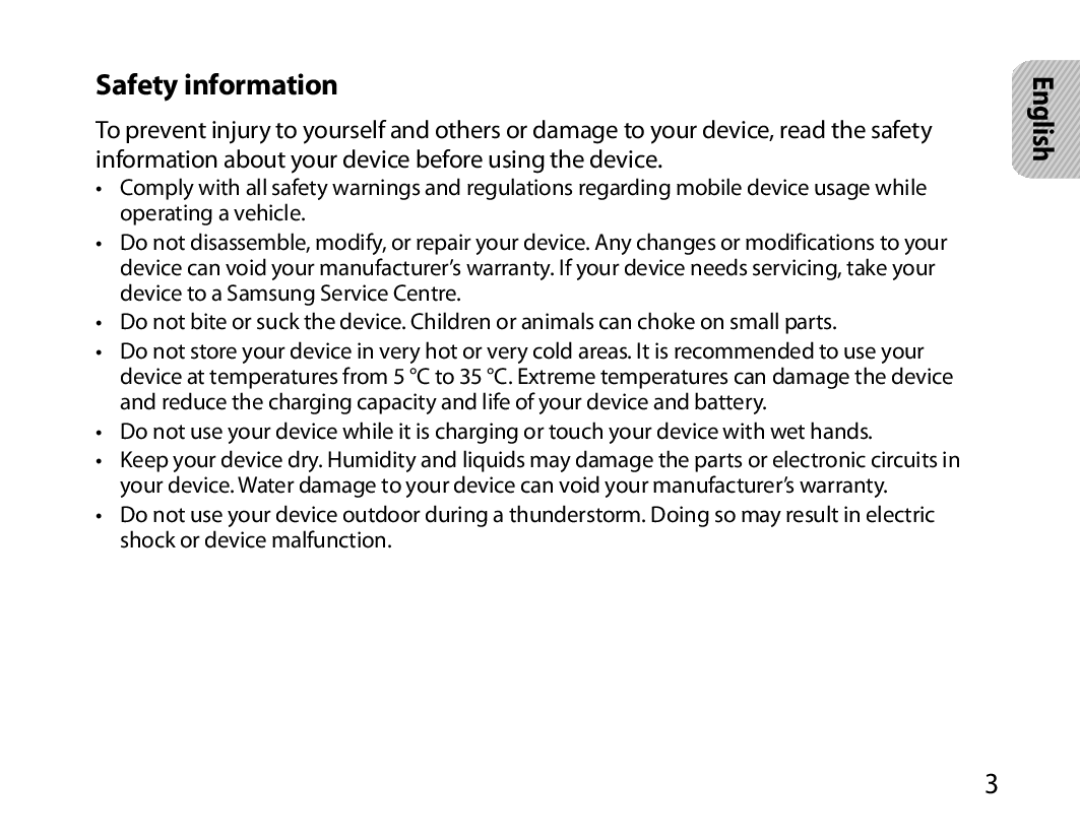 Samsung BHS6000EBECHAT, BHS6000EBECXEF, BHS6000EBECFOP, BHS6000EBECCRO, BHS6000EBECXEH, BHS6000EBECXEE manual Safety information 