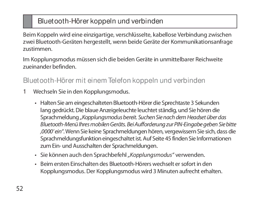 Samsung BHS6000EPECXEH Bluetooth-Hörer koppeln und verbinden, Bluetooth-Hörer mit einem Telefon koppeln und verbinden 