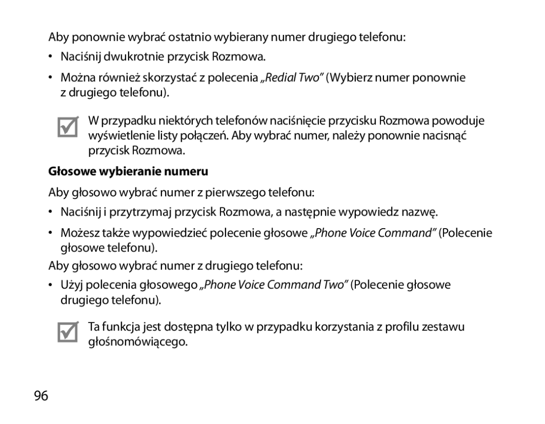 Samsung BHS6000EBECCRO, BHS6000EBECXEF, BHS6000EBECFOP, BHS6000EBECXEH, BHS6000EBECXEE manual Głosowe wybieranie numeru 