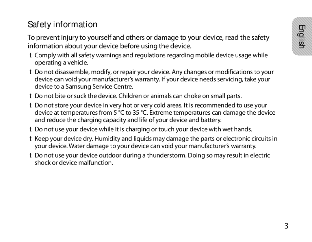 Samsung BHS6000EBECHAT, BHS6000EBECXEF, BHS6000EBECFOP, BHS6000EBECCRO, BHS6000EBECXEH, BHS6000EBECXEE manual Safety information 