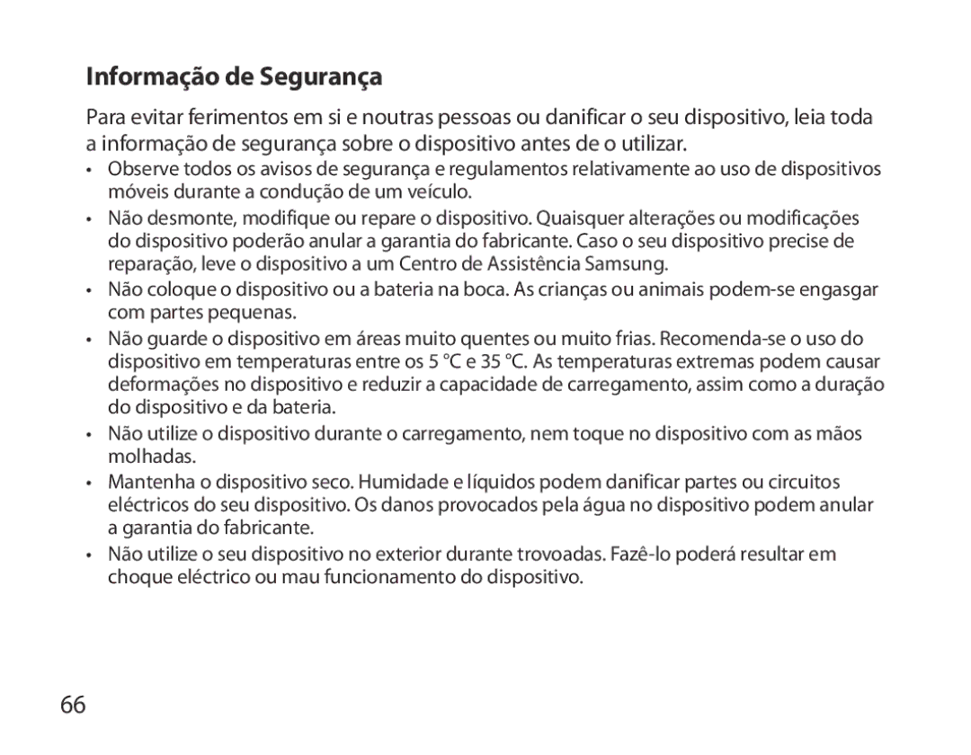 Samsung BHS6000EBECXEE, BHS6000EBECXEF, BHS6000EBECFOP, BHS6000EBECCRO, BHS6000EBECXEH, BHS6000EBECHAT Informação de Segurança 