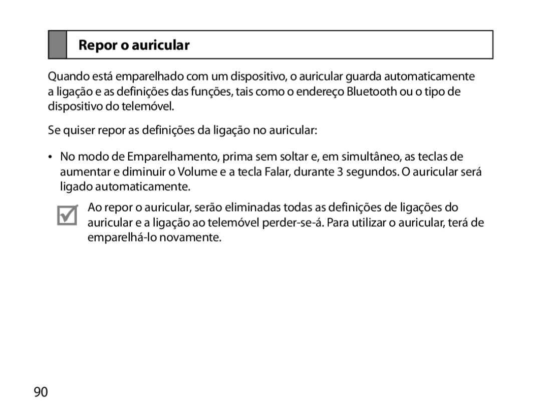 Samsung BHS6000EBECXEE, BHS6000EBECXEF, BHS6000EBECFOP, BHS6000EBECCRO, BHS6000EBECXEH, BHS6000EBECHAT manual Repor o auricular 