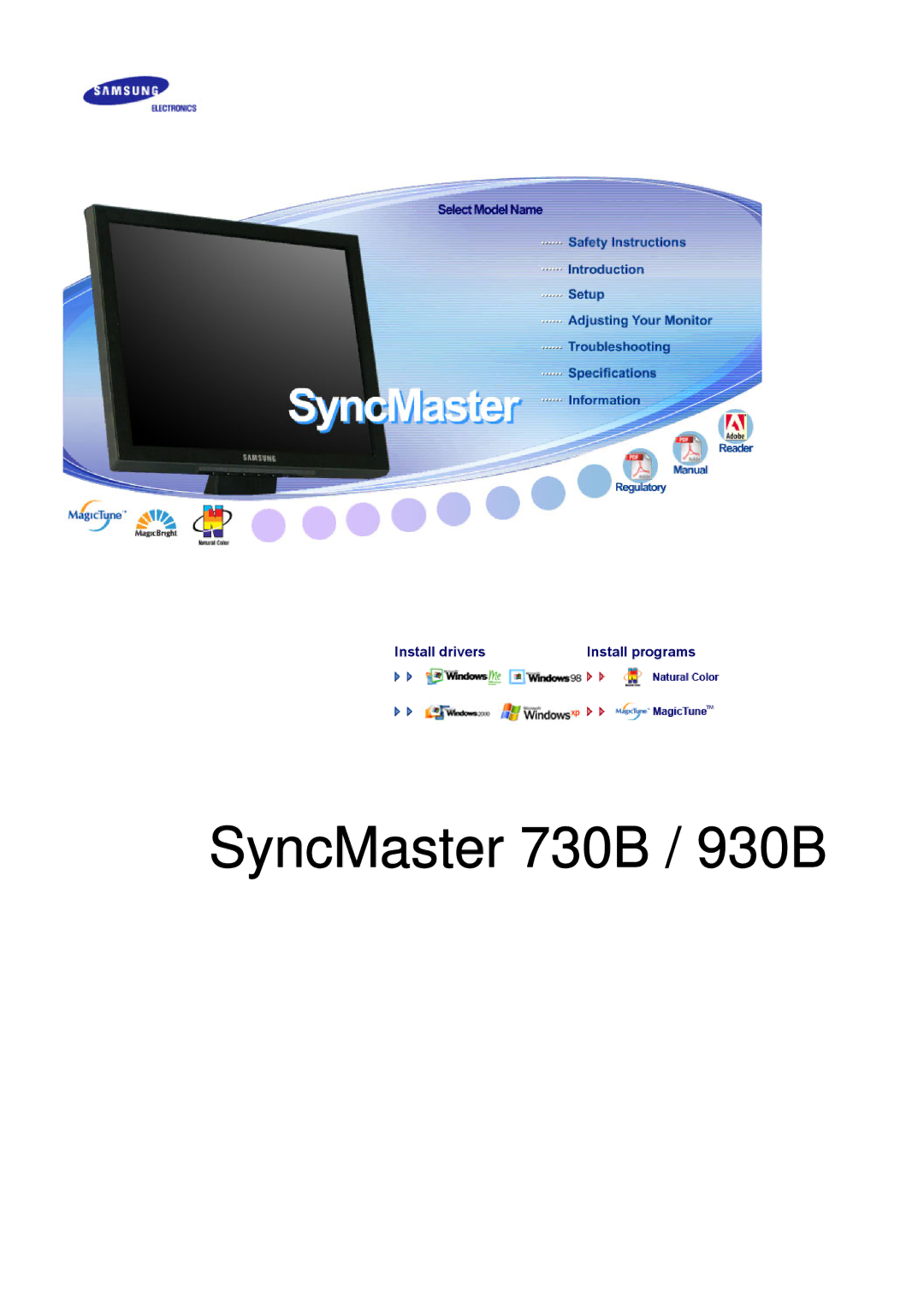 Samsung BI19BSSBV/EDC, BI17BSSBV/EDC manual SyncMaster 730B / 930B 