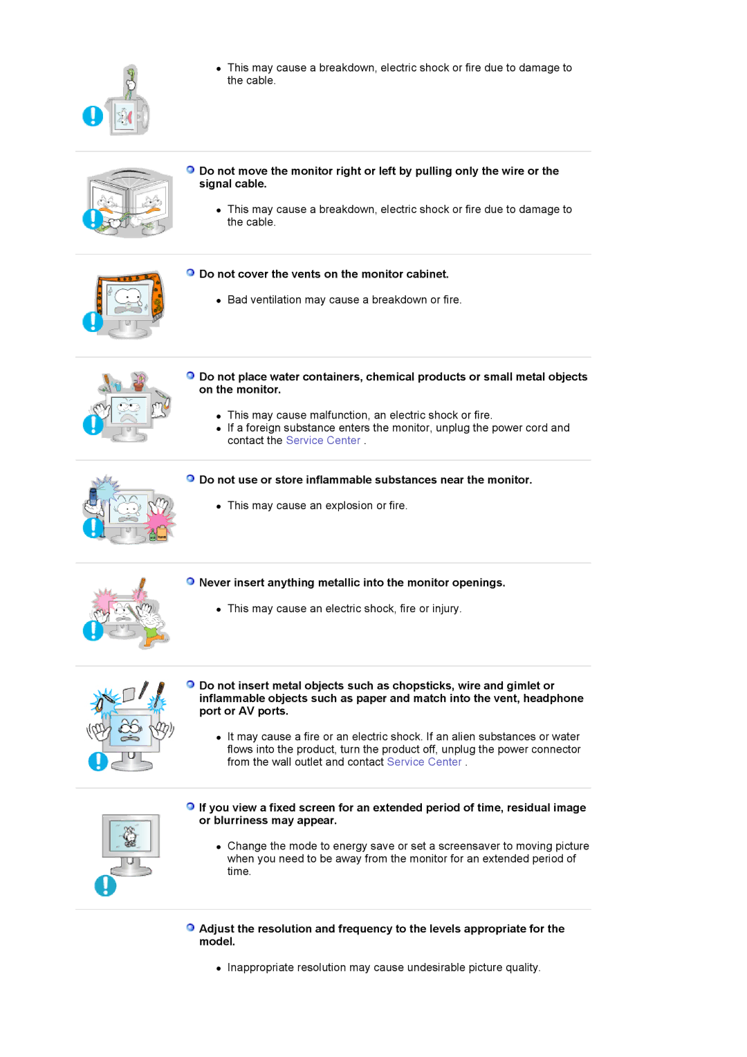 Samsung LS19BIBKSV/ILC, BI17BSSBV/EDC, BI19BSSBV/EDC, LS17BIBKB/EDC manual Do not cover the vents on the monitor cabinet 