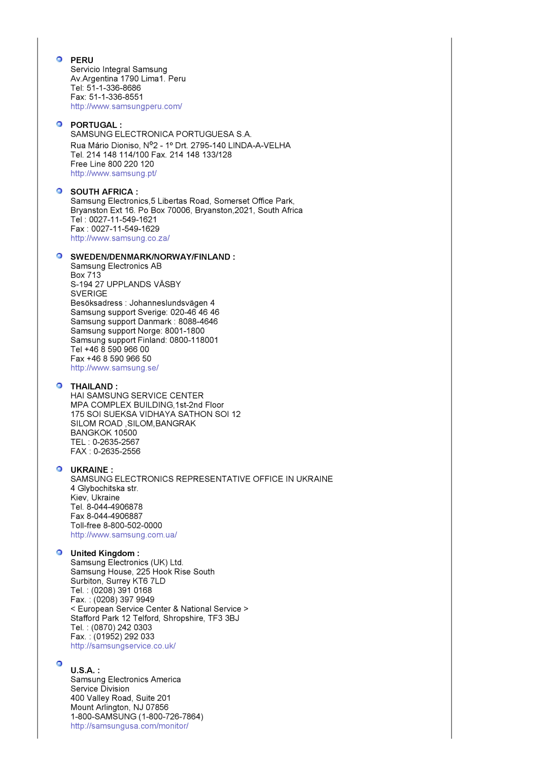 Samsung BI19BSSBV/EDC, BI17BSSBV/EDC manual Portugal, United Kingdom 