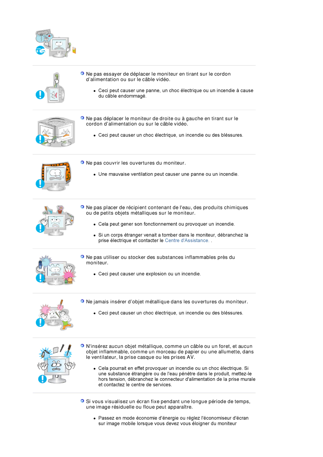 Samsung BI17BSSBV/EDC, BI19BSSBV/EDC manual Ne pas couvrir les ouvertures du moniteur 