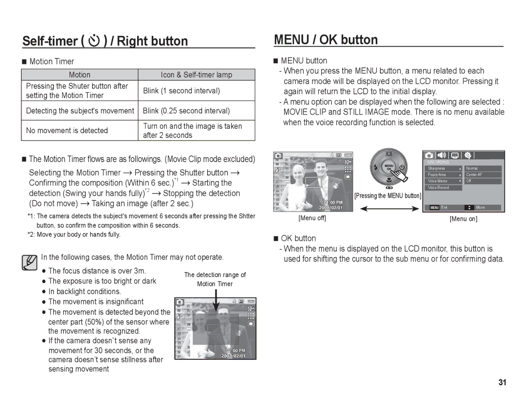 Samsung BL1050 manual Menu / OK button 