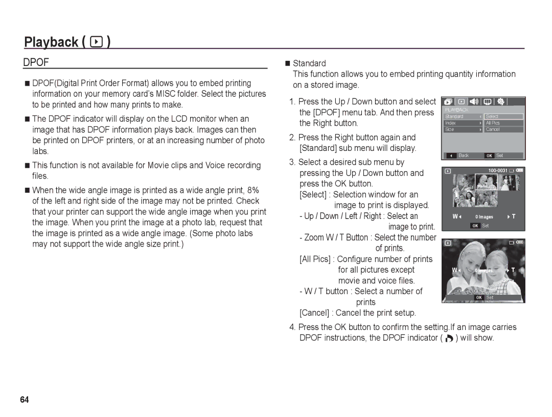 Samsung BL1050 manual Cancel Cancel the print setup, Button Select a number of prints 