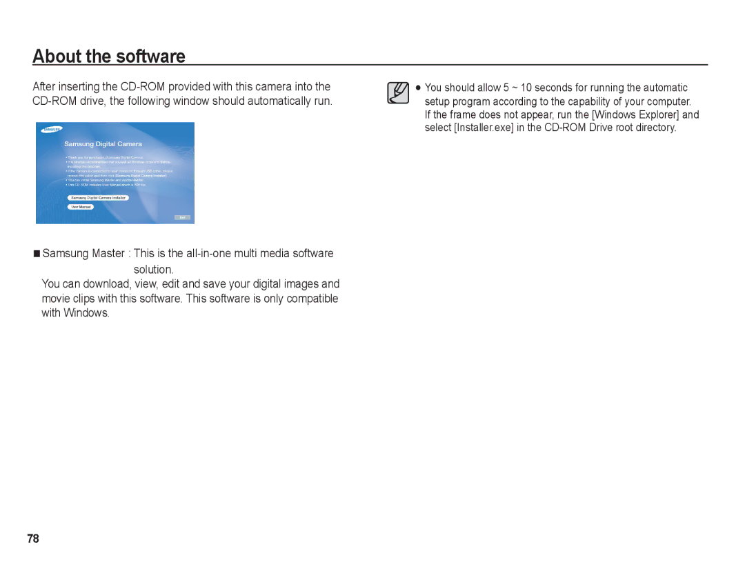 Samsung BL1050 manual About the software 