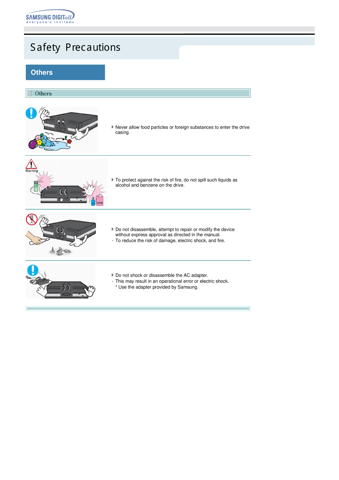 Samsung Blu-ray Player manual Others 