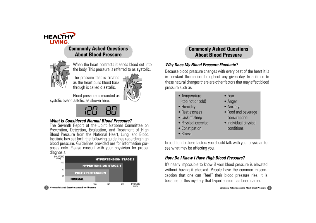 Samsung BM-501S owner manual What Is Considered Normal Blood Pressure?, Why Does My Blood Pressure Fluctuate? 