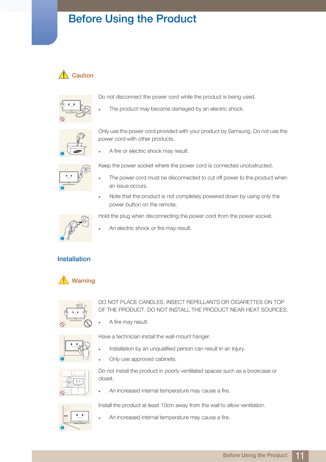 Samsung 32IN, BN46-00281A-01, BN4600281A-01, H32B, H40B, H46B user manual Installation 