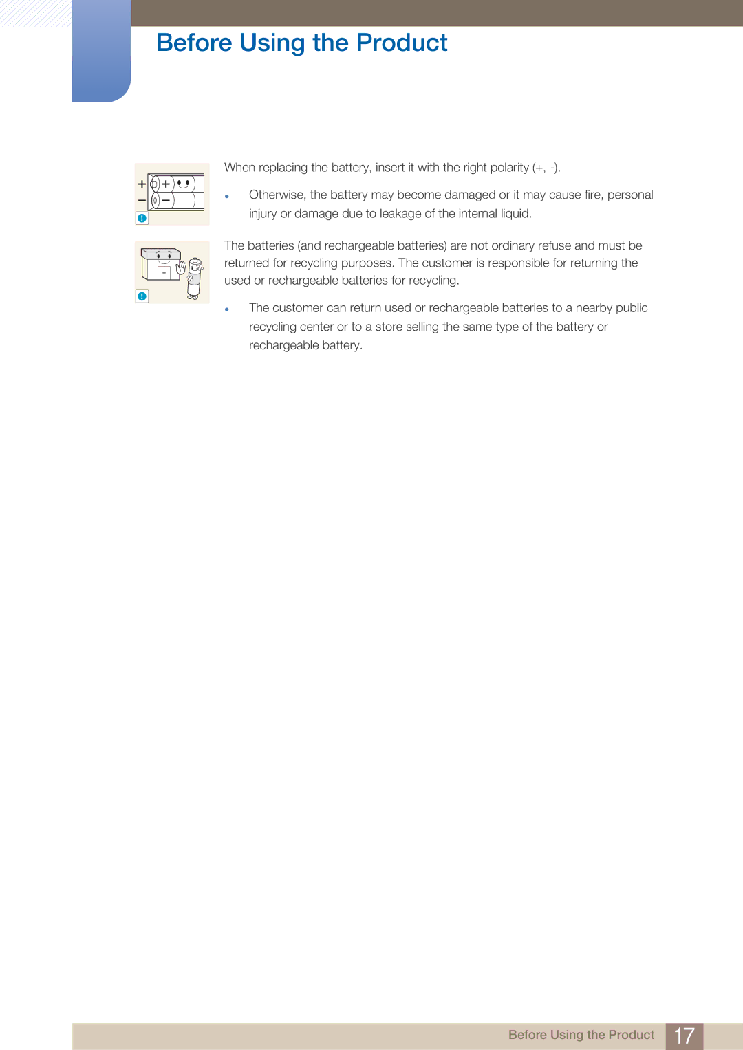 Samsung 32IN, BN46-00281A-01, BN4600281A-01, H32B, H40B, H46B user manual Before Using the Product 