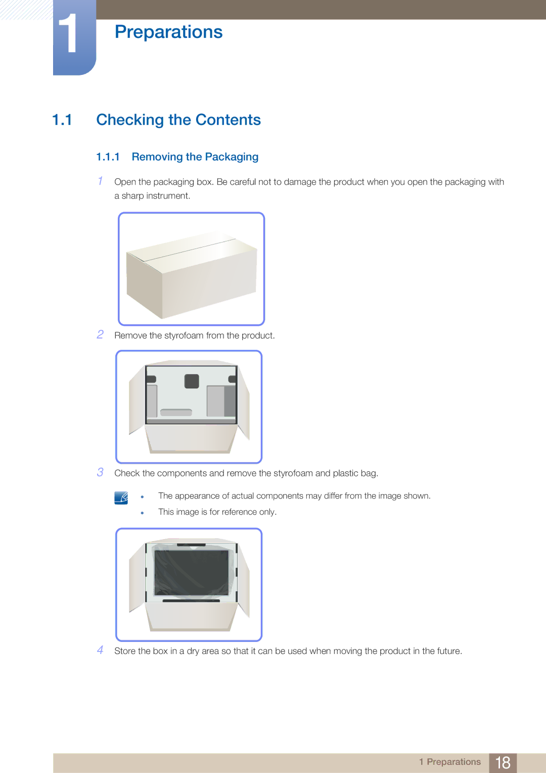 Samsung BN46-00281A-01, BN4600281A-01, H32B, H40B, H46B, 32IN user manual Preparations, Checking the Contents 