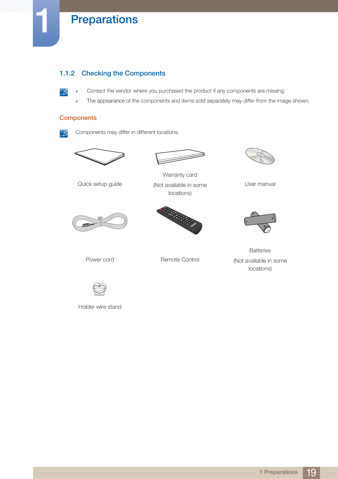 Samsung BN4600281A-01, BN46-00281A-01, H32B, H40B, H46B, 32IN user manual Checking the Components 