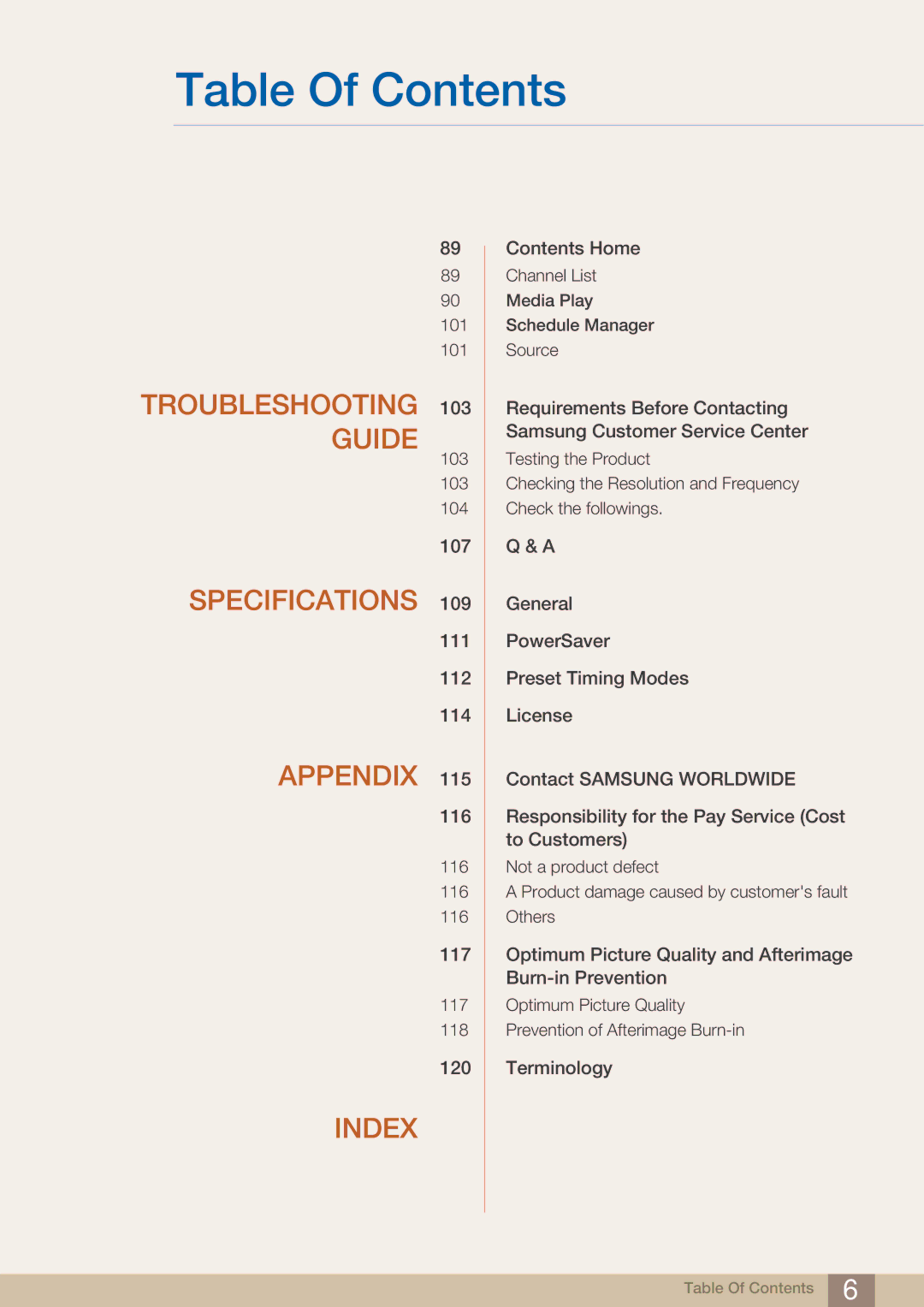 Samsung BN46-00281A-01, BN4600281A-01, H32B, H40B, H46B, 32IN user manual Troubleshooting 103 Guide 