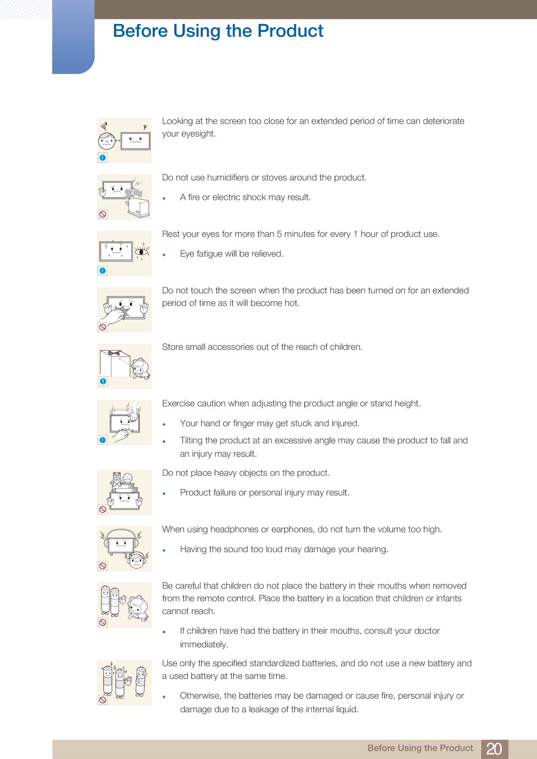 Samsung ME55B, BN4600098G03, HE46A, HE40A, ME40B, ME32B, ME46B user manual Before Using the Product 