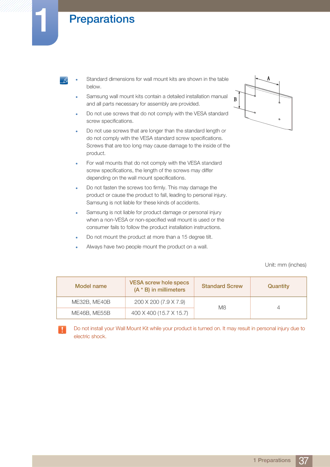 Samsung HE40A, BN4600098G03, HE46A, ME40B, ME32B, ME46B, ME55B user manual 200 X 200 