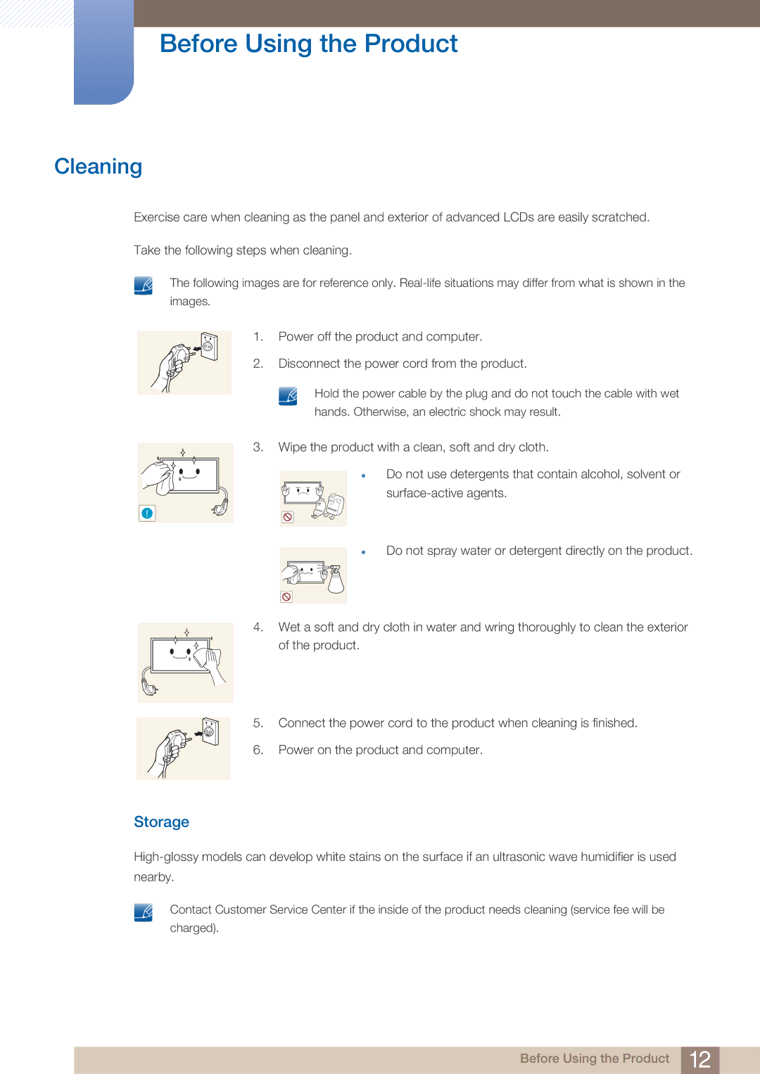 Samsung BN4600098M01, ME75B, ME65B user manual Cleaning, Storage 