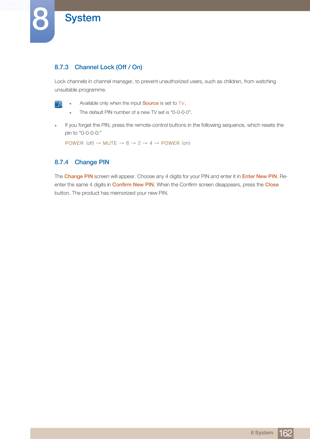 Samsung BN4600098M01, ME75B, ME65B user manual Channel Lock Off / On, Change PIN 