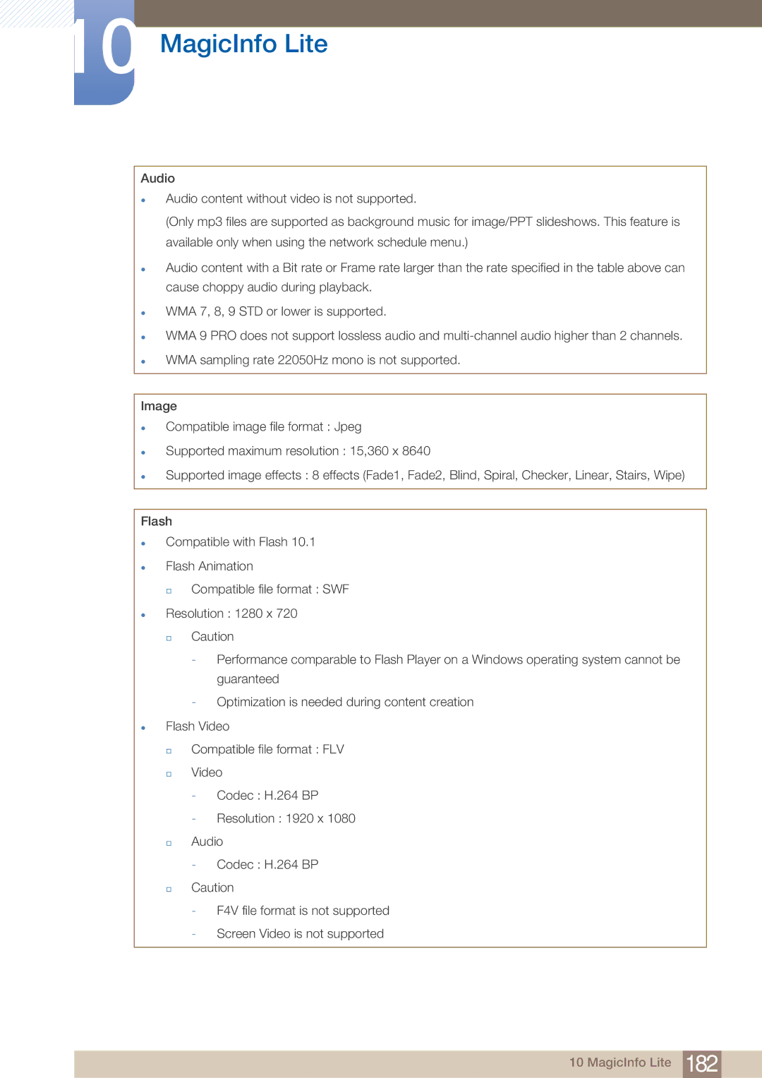 Samsung ME65B, BN4600098M01, ME75B user manual MagicInfo Lite 