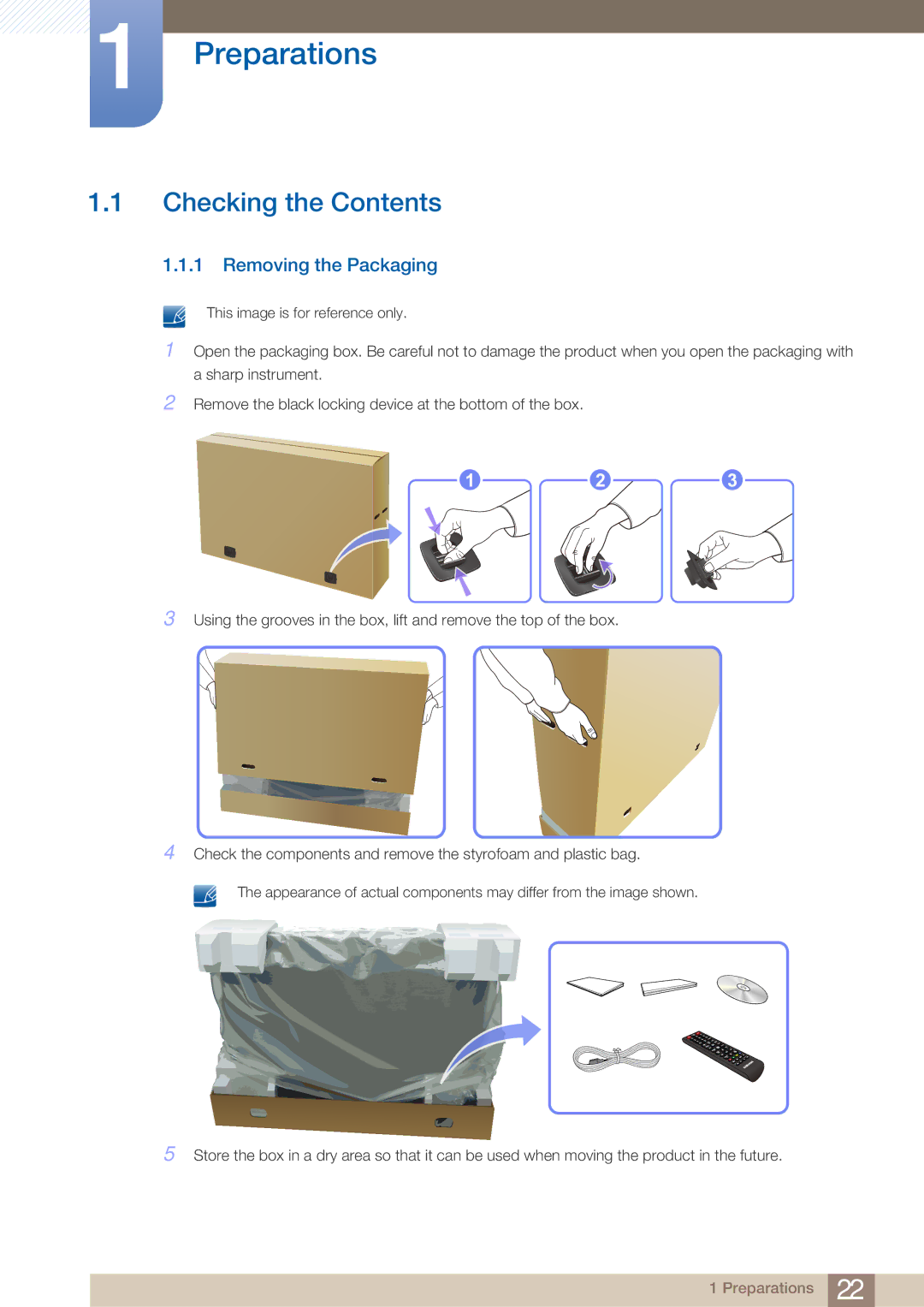 Samsung ME75B, BN4600098M01, ME65B user manual Preparations, Checking the Contents 