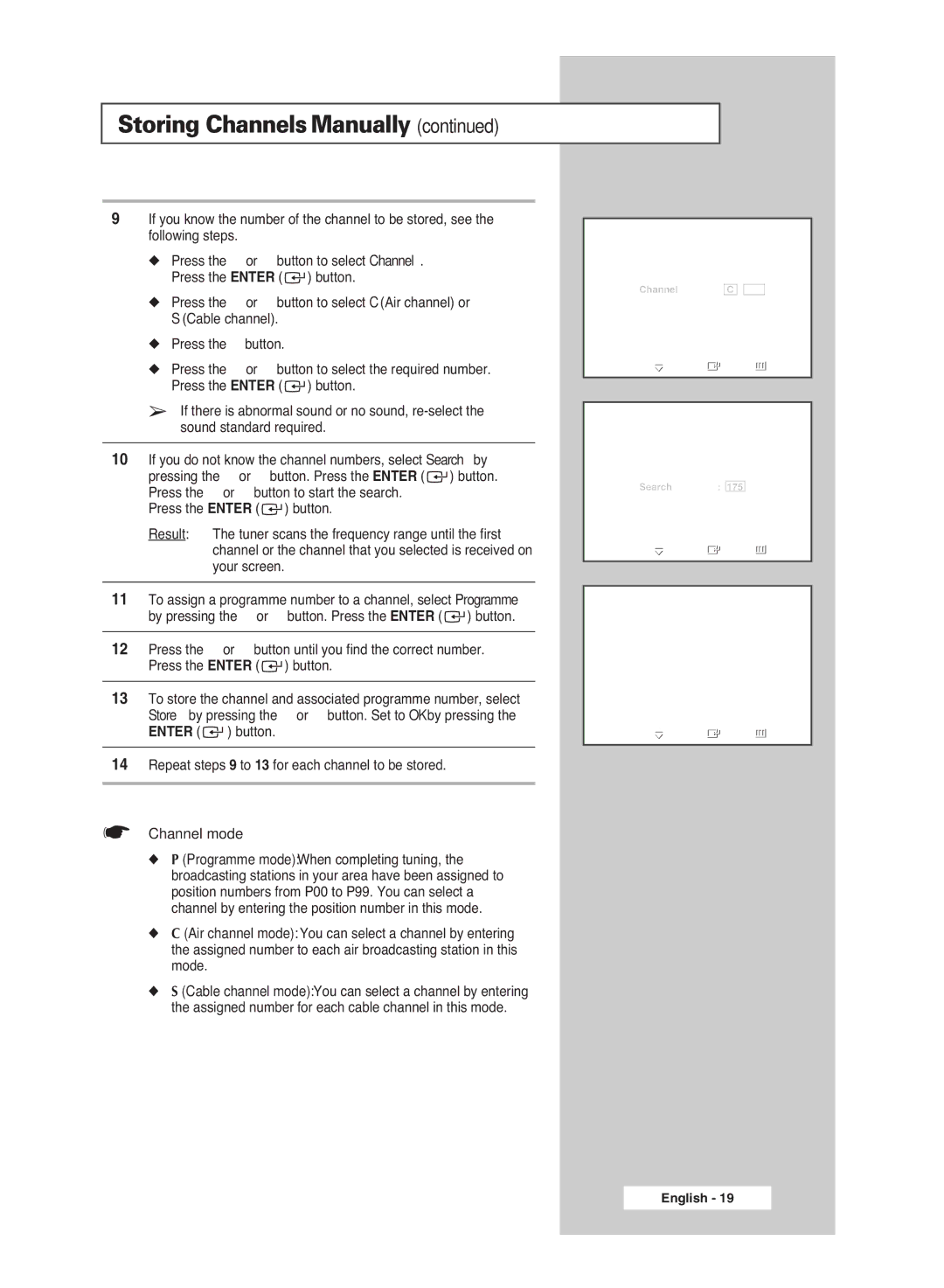 Samsung BN68-00951A-00 manual Channel mode 