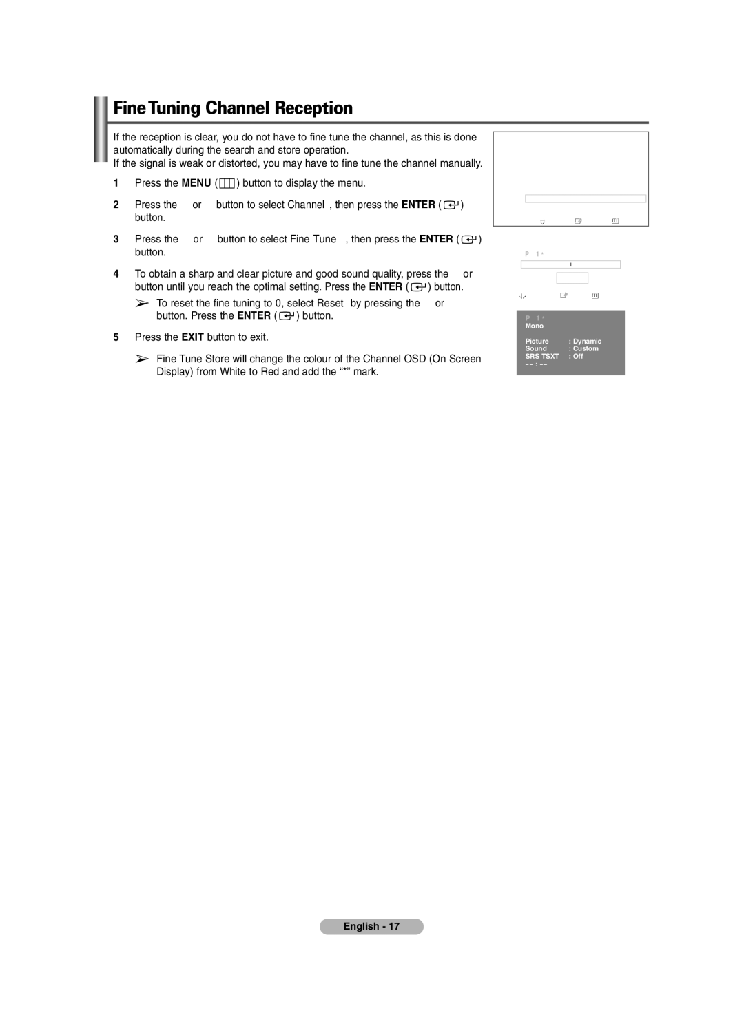 Samsung BN68-00990V-03 manual FineTuning Channel Reception 
