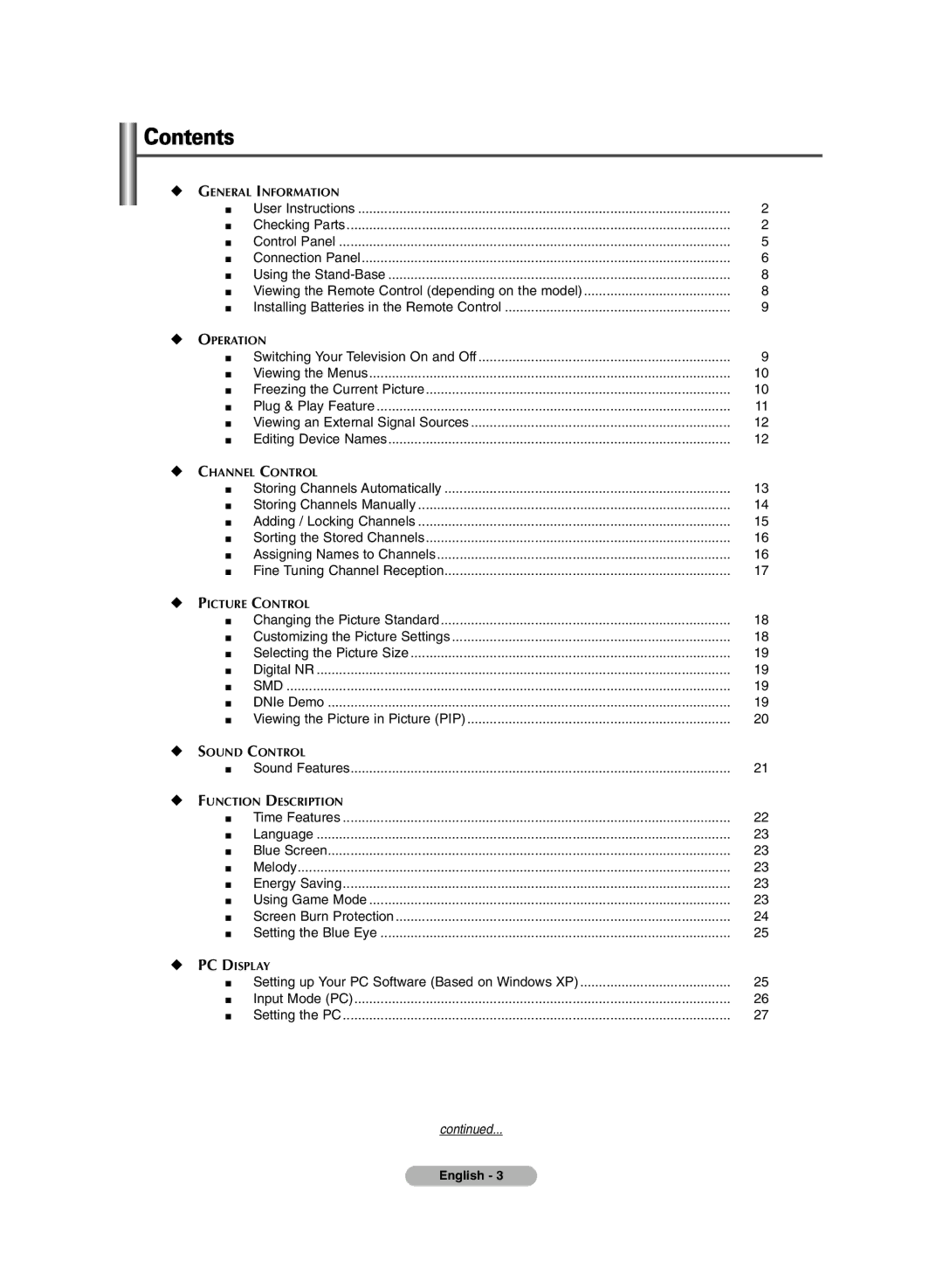 Samsung BN68-00990V-03 manual Contents 