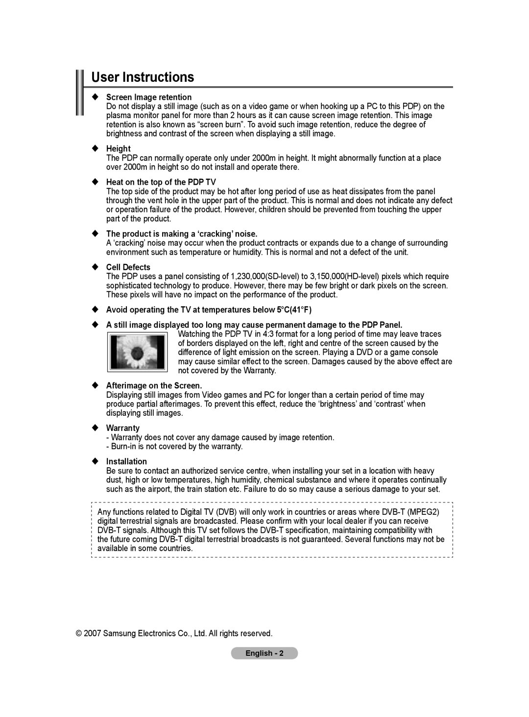 Samsung BN68-01171B-03 manual User Instructions 