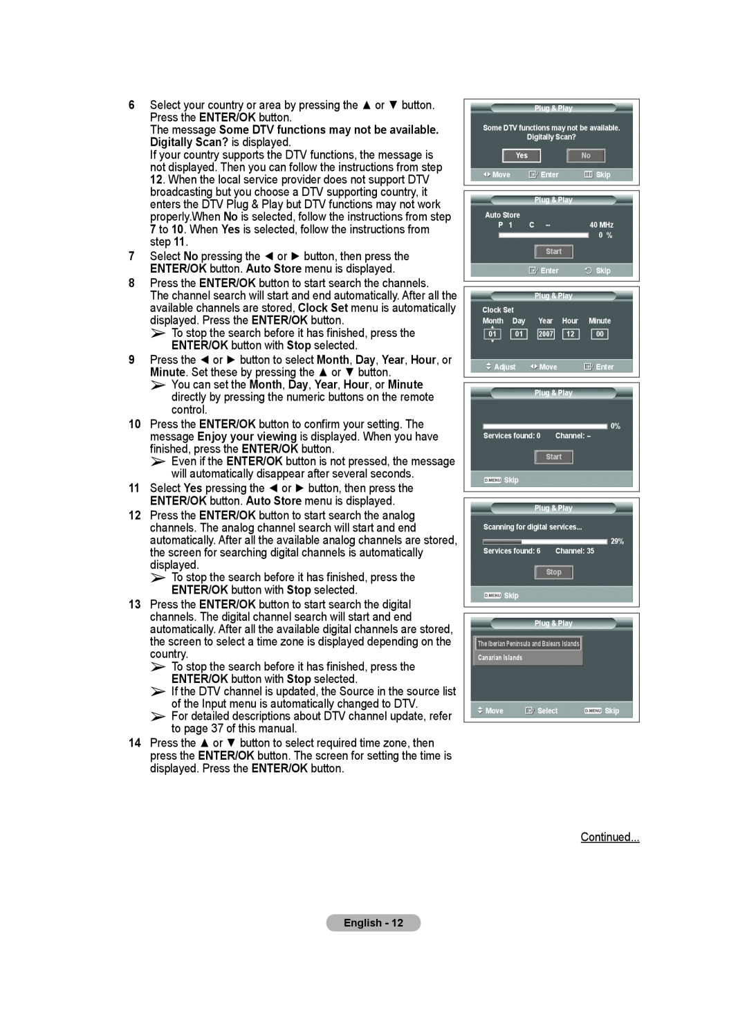 Samsung BN68-01171B-03 manual Continued 