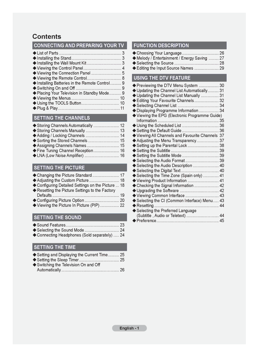 Samsung BN68-01412D-00 user manual Contents 