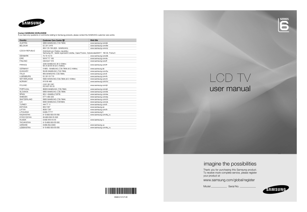 Samsung BN68-01412T-00 user manual Serial No, Contact Samsung Worldwide 