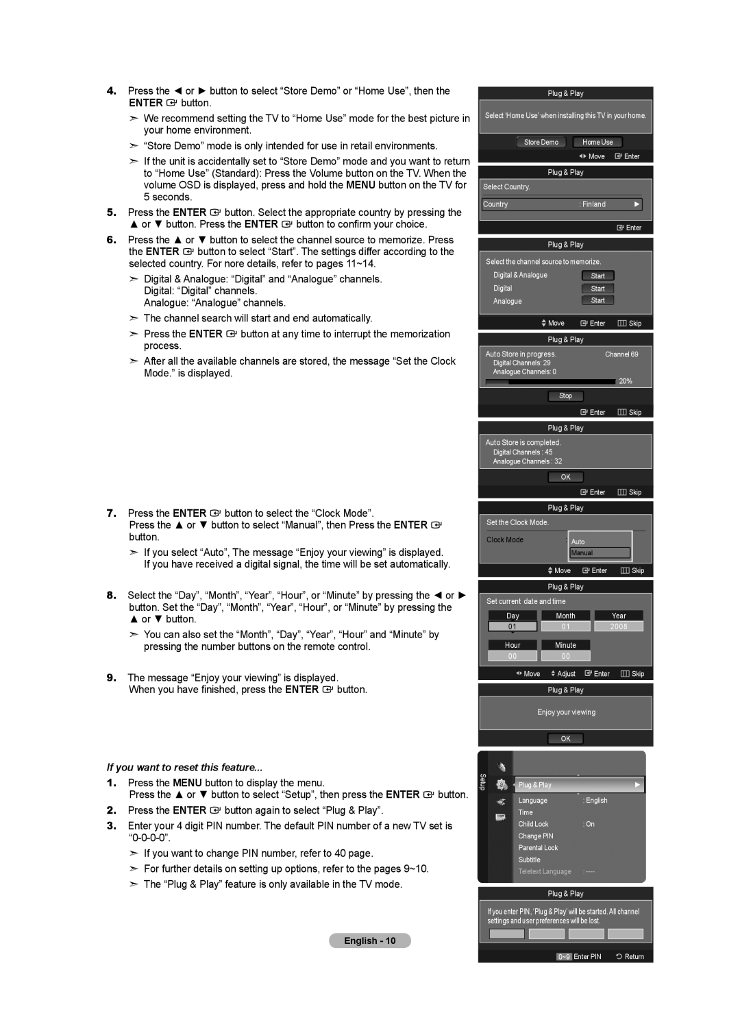 Samsung BN68-01412T-00 Or button. Press the Enter button to confirm your choice, Press the Menu button to display the menu 